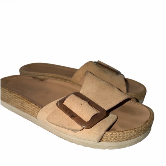 VINCE Grant Slide Suede Espadrille Sz 9 Sandal in Cappuccino Summer Vacation - Picture 2 of 14